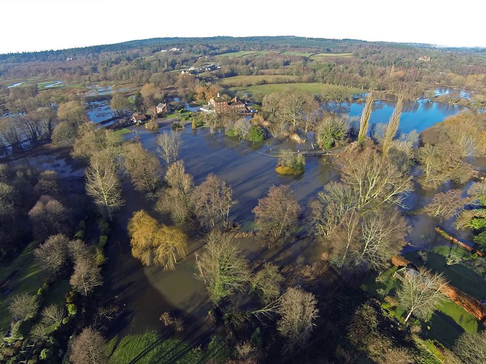 Elstead Mill at high water - Christmas 2013